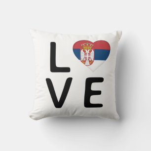 Liebe - Flagge Serbiens Kissen