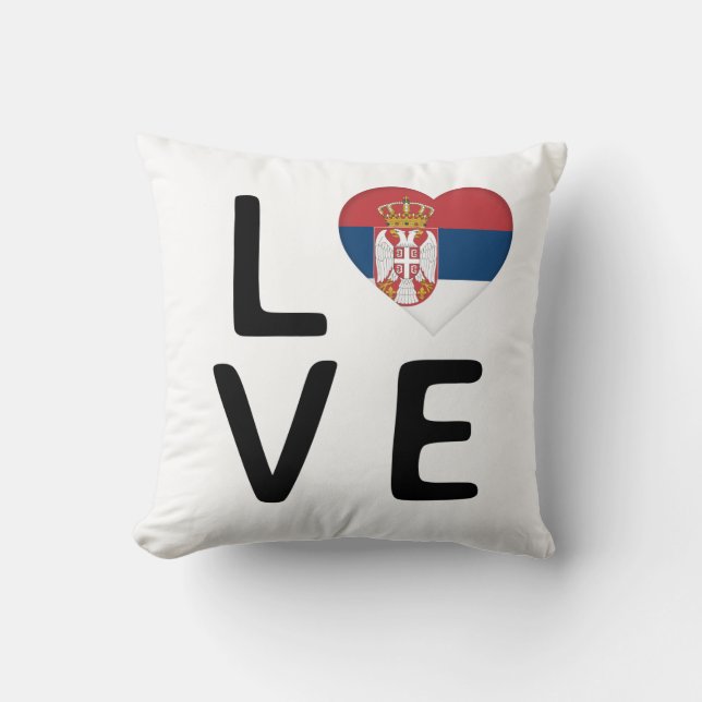 Liebe - Flagge Serbiens Kissen (Vorderseite)