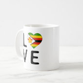Liebe - Flagge Simbabwes Kaffeetasse (Vorderseite Links)