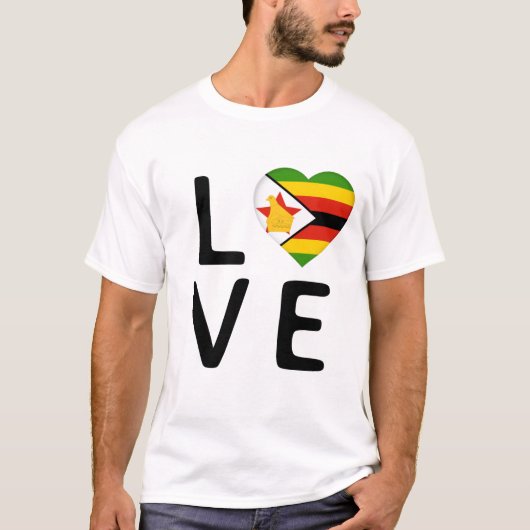 Liebe - Flagge Simbabwes T-Shirt (Vorderseite)