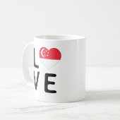 Liebe - Flagge Singapurs Kaffeetasse (Vorderseite Links)