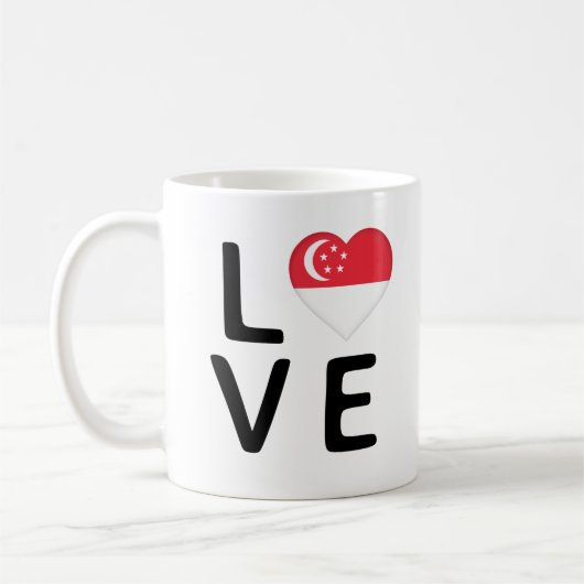 Liebe - Flagge Singapurs Kaffeetasse (Links)