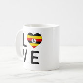 Liebe - Flagge Ugandas Kaffeetasse (Vorderseite Links)