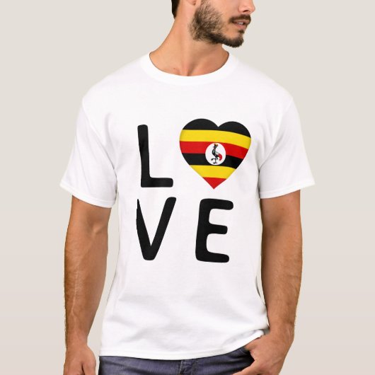 Liebe - Flagge Ugandas T-Shirt (Vorderseite)