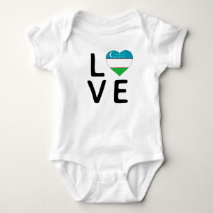 Liebe - Flagge Usbekistans Baby Strampler