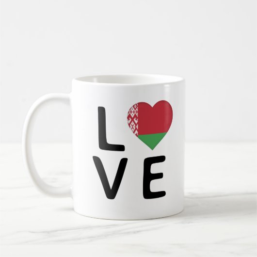 Liebe - Flagge von Belarus Kaffeetasse (Links)