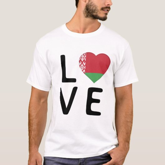 Liebe - Flagge von Belarus T-Shirt (Vorderseite)