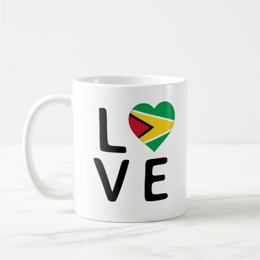 Liebe - Flagge von Guyana Kaffeetasse (Links)