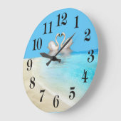 Liebe Flamingo Große Wanduhr (Winkel)