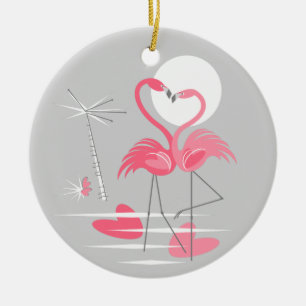 Liebe Flamingo Keramikornament