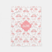 Liebe-Flamingo-rosa Punkt-Monogramm Fleecedecke (Vorderseite)