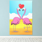 Liebe Flamingos Leinwanddruck (Insitu (Holzboden))