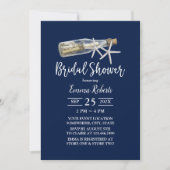 Liebe Flasche Navy Blue Brautparty Einladung (Vorderseite)