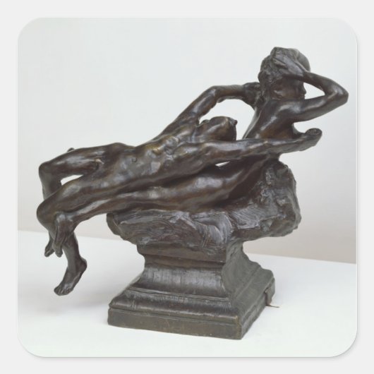 Liebe Fleeing, 1881 Quadratischer Aufkleber (Vorderseite)