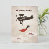 LIEBE FLIGHT Wedding Einladung (Stehend Vorderseite)