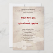 LIEBE FLIGHT Wedding Einladung (Rückseite)