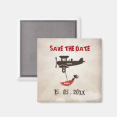LIEBE FLIGHT Wedding Save the Date Magnet (Vorderseite/Rückseite)