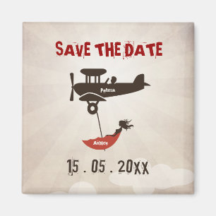 LIEBE FLIGHT Wedding Save the Date Magnet