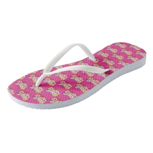 LIEBE-Flip-Flops Badesandalen (Schrägansicht)