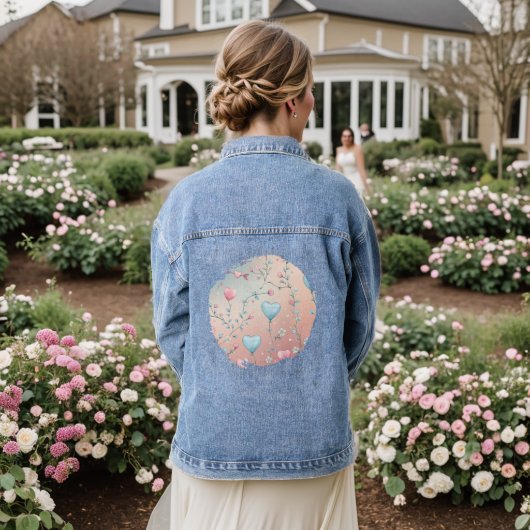 Liebe Floats Jeansjacke (Hochzeit Rückseite)