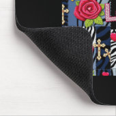 Liebe floral Denim Collage Patchwork Designaufkleb Mousepad (Ecke)