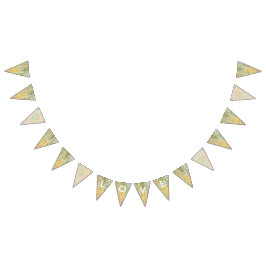 LIEBE Floral Rustic Wood Wedding Flag Banner