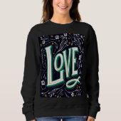 Liebe Floral Script Sweatshirt (Vorderseite)