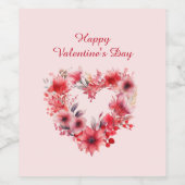 Liebe | Floral | Zum Valentinstag Weinetikett (Einzelnes Label)