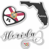 Liebe Florida 3 Unterschiedliche Designs, Aufklebe Aufkleber (Vorderseite)