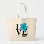 LIEBE Florida Blue Hibiskus Jumbo Stoffbeutel (Vorne)
