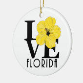LIEBE Florida (gelber Hibiskus) Keramik Ornament (Links)
