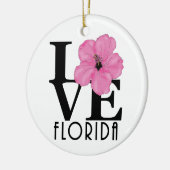 LIEBE Florida (rosa Hibiskus) Keramik Ornament (Links)