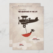 LIEBE-FLUG Hochzeits-Einladung Einladung (Vorne/Hinten)