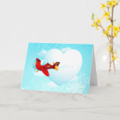 Liebe-Flugzeug, Grußkarte Karte (Gelbe Blume)