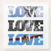 LIEBE, Flugzeug, Luftfahrt, Wohngestaltung, Glasuntersetzer (Vorderseite)