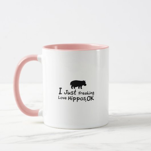 Liebe-Flusspferdelustiges Hippopotamus Loverss Tasse (Links)