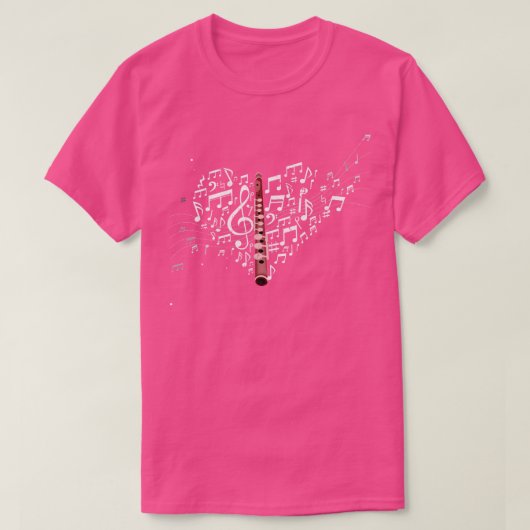 Liebe Flute Flutist T-Shirt (Design vorne)