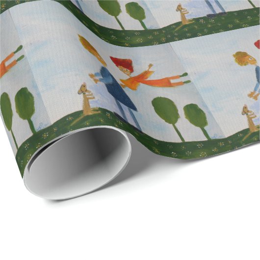 Liebe Flying Gefühl Glossy Wrapping Paper Geschenkpapier (Rolleneckpunkt)