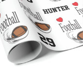 Liebe Football - Personalisieren Geschenkpapier (Rolleneckpunkt)