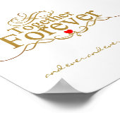 Liebe Forever Gold farbige Typografie Poster (Ecke)