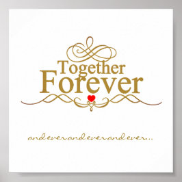 Liebe Forever Gold farbige Typografie Poster