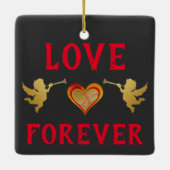 Liebe Forever Keramik Ornament (Rückseite)