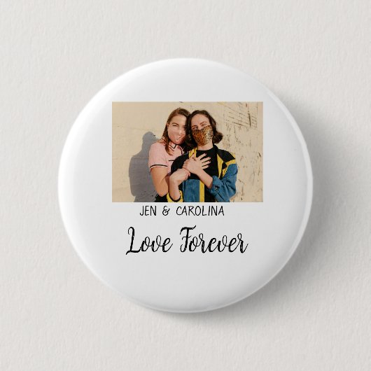 Liebe Forever LGbtq Paar Stolz hinzufügen Fotoname Button (Vorderseite)