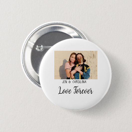 Liebe Forever LGbtq Paar Stolz hinzufügen Fotoname Button (Vorne & Hinten)