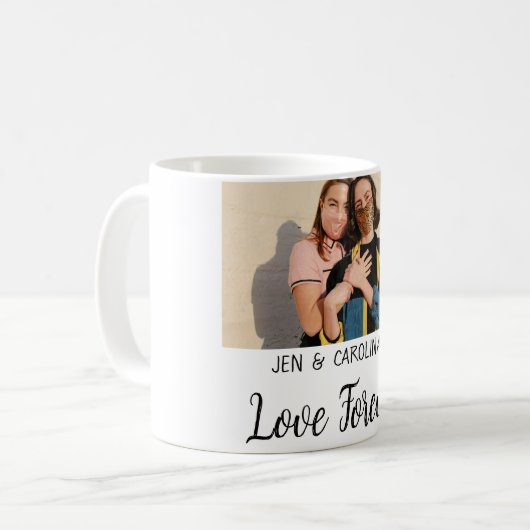 Liebe Forever LGbtq Paar Stolz hinzufügen Fotoname Kaffeetasse (Vorderseite Links)