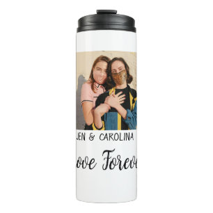 Liebe Forever LGbtq Paar Stolz hinzufügen Fotoname Thermosbecher