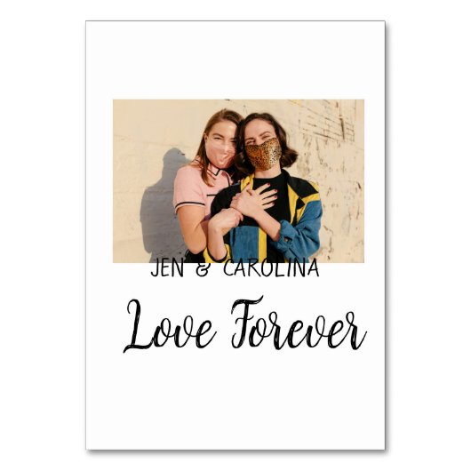 Liebe Forever LGbtq Paar Stolz hinzufügen Fotoname Tischnummer (Rückseite)