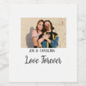 Liebe Forever LGbtq Paar Stolz hinzufügen Fotoname Weinetikett (Einzelnes Label)