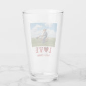 Liebe Forever Red Heart Custom Foto Glas (Rückseite)