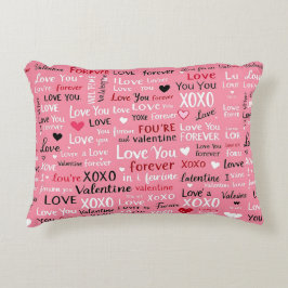 Liebe Forever - Valentinstag Typografie Muster Dekokissen